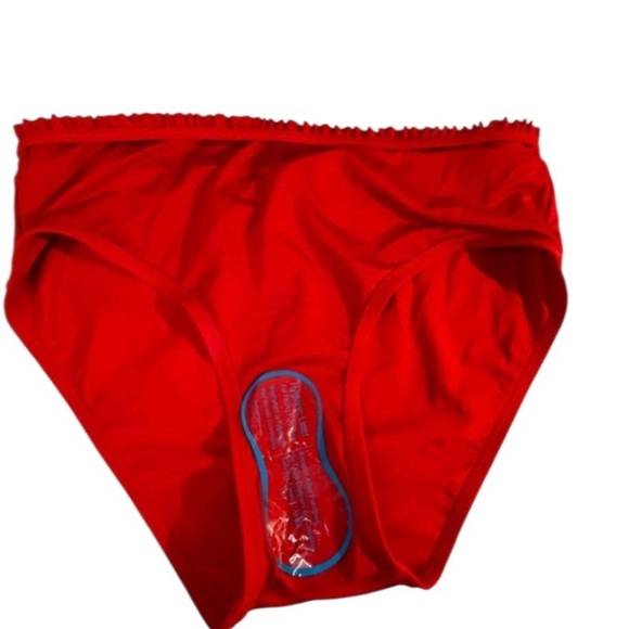 Tommy Hilfiger Swim Bottoms, Ruffled trim,  High-Waist, Color Red, Large, NWOT - Picture 5 of 6